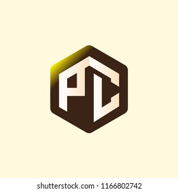 PC Initial letter hexagonal logo vector