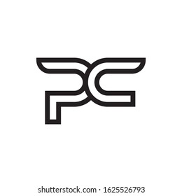 PC initial letter logo template vector icon design