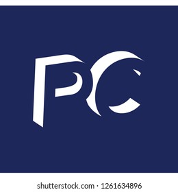 PC initial letter with negative space logo icon vector template