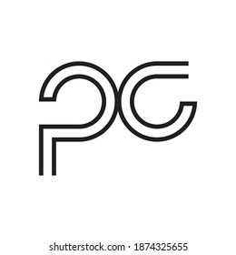 pc initial letter vector logo