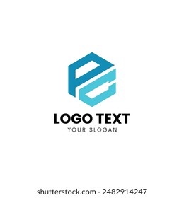 PC Initial Logo Design Vector