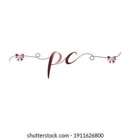 PC Logo inicial escritura a mano moderna moda de lujo
