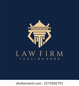 PC initial monogram logo for lawfirm vector design