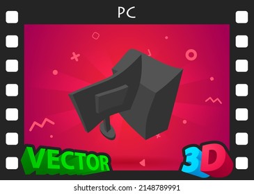Pc isometric design icon. Vector web illustration. 3d colorful concept
