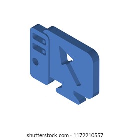 Pc isometric left top view 3D icon