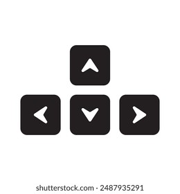 PC keyboard arrow keys icon, template for graphic and web design. vector illustration
