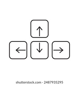 PC keyboard arrow keys icon, template for graphic and web design. vector illustration
