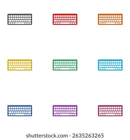 Icono del teclado de la PC aislado en el fondo blanco. Establecer iconos de colores
