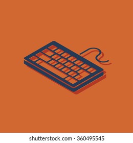 pc keyboard isometric 3d icon
