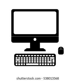 Pc Keyboard Monitor Mouse Icon Vector Illustration