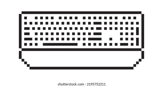 PC Keyboard in pixel art style Vector illustration