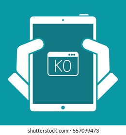 Pc KO broken - Vector flat icon