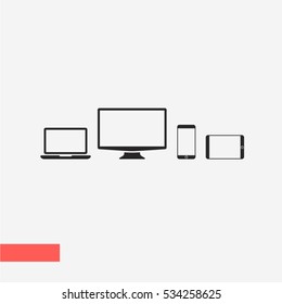 PC, Laptop, Mobile and Tablet vector icon