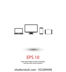 PC, Laptop, Mobile, Tablet vector icon