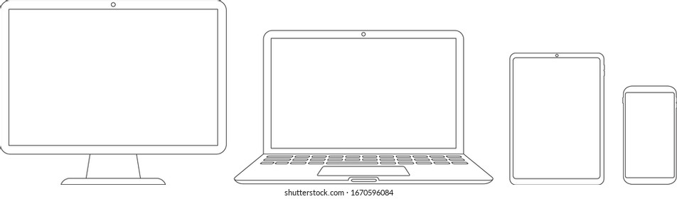 pc laptop smartphone vector illustration