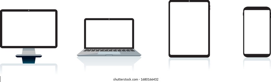 PC-Notebook-Smartphone-Vektorillustration