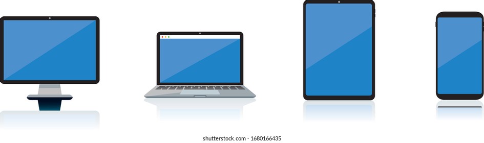 pc laptop smartphone vector illustration