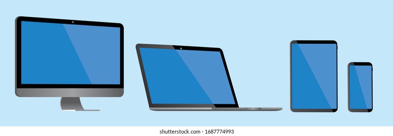 pc laptop smartphone vector illustration