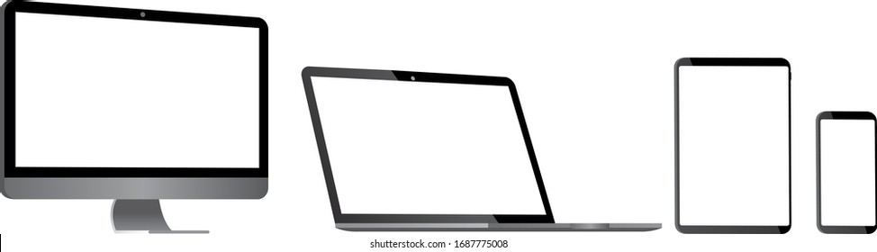 pc laptop smartphone vector illustration