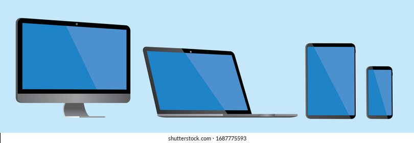 pc laptop smartphone vector illustration
