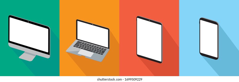 pc laptop smartphone vector illustration