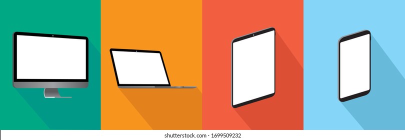 pc laptop smartphone vector illustration
