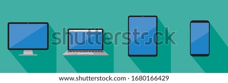 pc laptop smartphone vector illustration