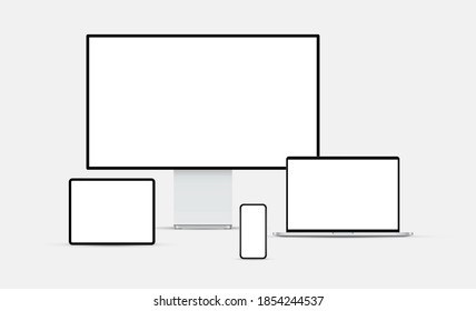 PC, Laptop, Tablet Computer, Smartphone. Vector Illustration