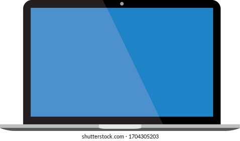 pc laptop vector isolated blank screen