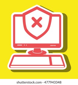 pc laptop virus icon