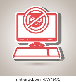 pc laptop virus icon