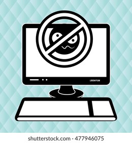 pc laptop virus icon