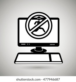 pc laptop virus icon