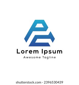 PC letter creative logo design icon