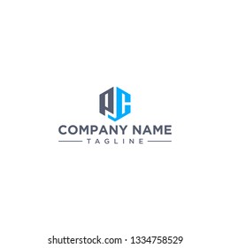 PC letter icon hexagon shape