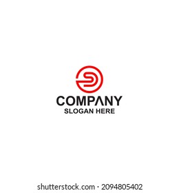 Diseño de logotipo inicial de carta de PC, plantilla de vector
