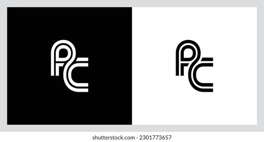 PC Letter Initial Logo Design Vector Template