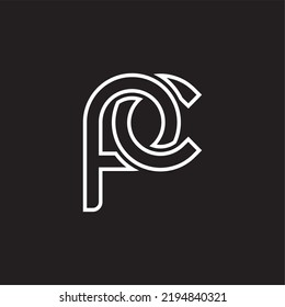Imagen vectorial de logotipo único de línea de carta de PC