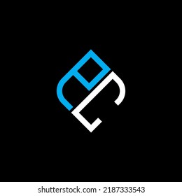 Diseño creativo del logotipo de la letra de PC con gráfico vectorial