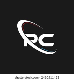 Diseño del logotipo de la carta de PC. Iniciales logotipo de PC vinculado con el logotipo de círculo y monograma en mayúsculas. Tipografía de PC para diseño de logotipo de marca de tecnología, negocios y bienes raíces