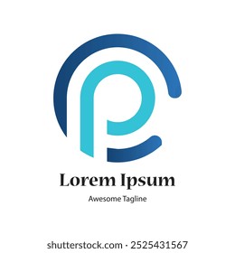 PC letter logo design vector file