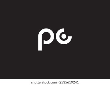 Logo für PC-Buchstaben und ursprüngliches Logo-Design