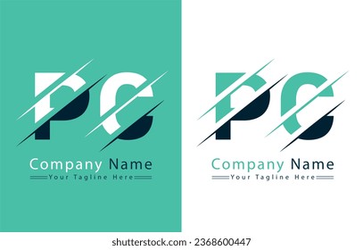 PC Letter Logo Vector Design Template Elements