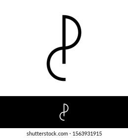 PC letter mark. Initial, monogram style.