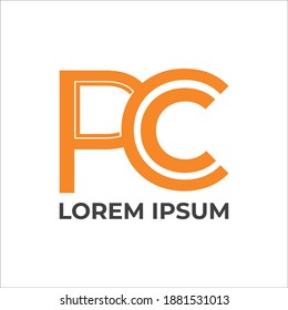 pc letter original monogram logo design