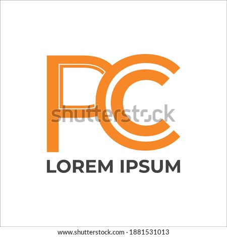 pc letter original monogram logo design
