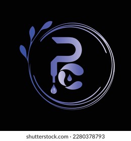 PC letter pure water or minerals company logo