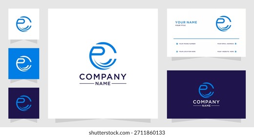 Logotipo de círculo da marca da letra do pc Design moderno para a marca da empresa