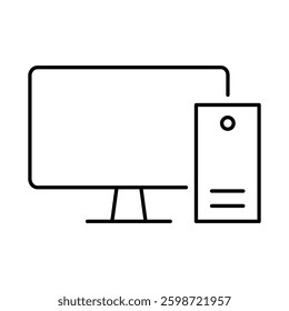 PC Line Icon. Device, Technology, Smart Device, AI Line Editable Stroke Icons