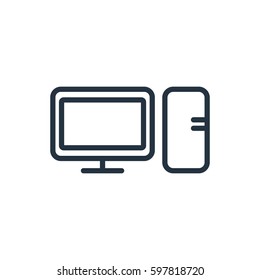 pc line icon on white background
